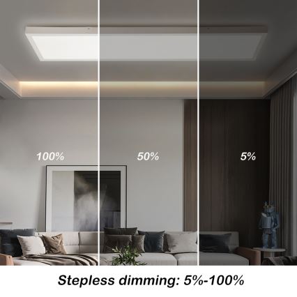Brilagi - LED fényerőszabályozható fürdőszobai mennyezeti lámpa FRAME SMART LED/50W/230V 120x30 cm 3000-6000K IP44 fehér + távirányító