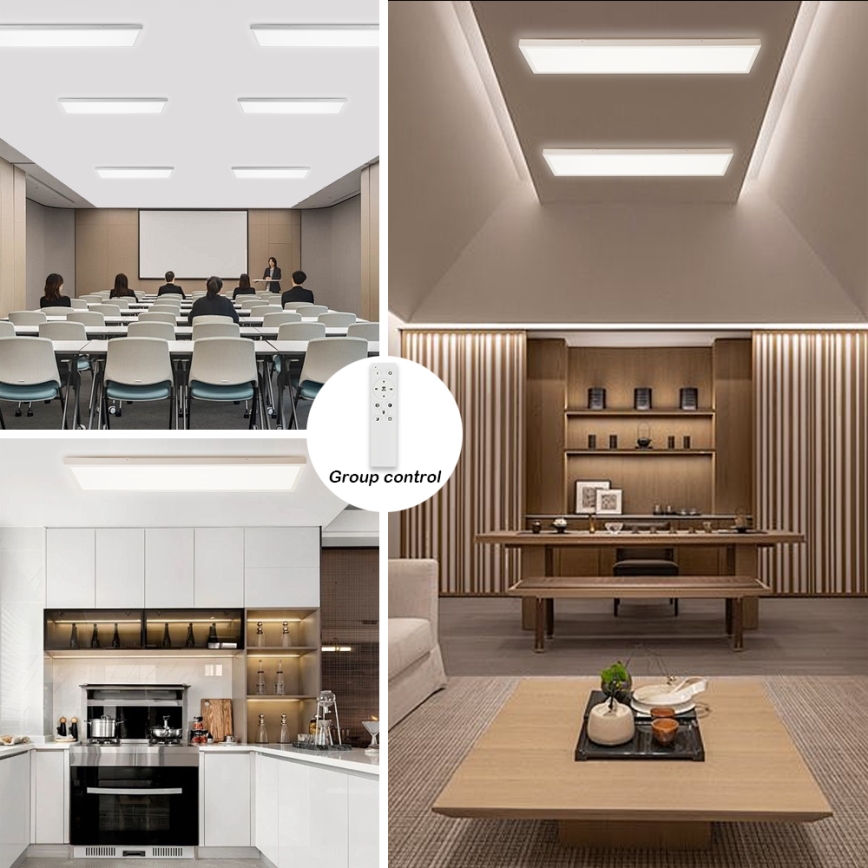 Brilagi - LED fényerőszabályozható fürdőszobai mennyezeti lámpa FRAME SMART LED/50W/230V 120x30 cm 3000-6000K IP44 fehér + távirányító