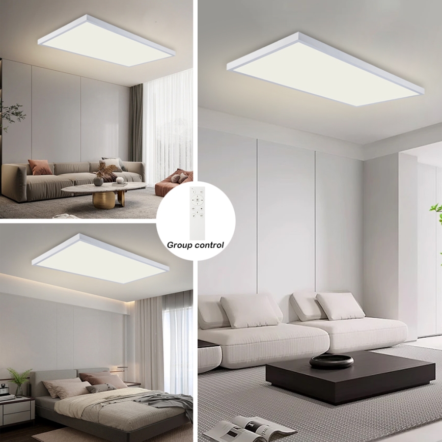 Brilagi - LED dimmelhető fürdőszobai mennyezeti lámpatest FRAME SMART LED/96W/230V 120x60 cm 3000-6000K IP44 fehér + távirányító