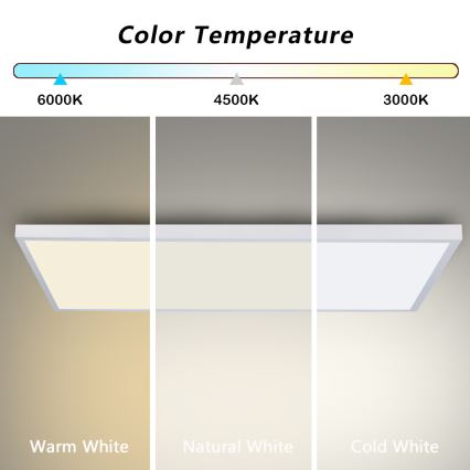 Brilagi - LED dimmelhető fürdőszobai mennyezeti lámpatest FRAME SMART LED/96W/230V 120x60 cm 3000-6000K IP44 fehér + távirányító