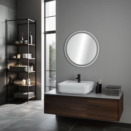 Brilagi - LED fürdőszobai fűthető tükör AVA ECO LED/11,5W/230V átm. 60 cm IP44 CRI 90 fényerőszabályozható + CCT