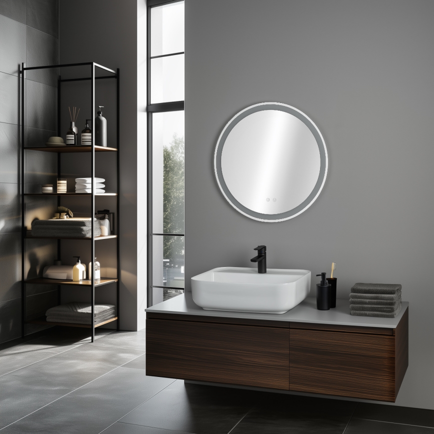 Brilagi - LED fürdőszobai fűthető tükör AVA ECO LED/11,5W/230V átm. 60 cm IP44 CRI 90 fényerőszabályozható + CCT