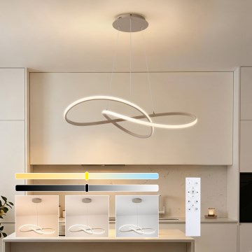 Brilagi - LED fényerőszabályozható kábeles csillár INFINITY LED/80W/230V 3000-6000K 80x80 cm bézs + távirányító