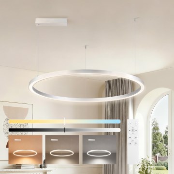 Brilagi - LED fényerőszabályozható kábeles csillár PORTOFINO LED/60W/230V 3000-6000K átmérő 80 cm ezüst + távirányítóval