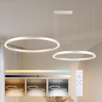 Brilagi - LED-fényerőszabályozható kábeles csillár PORTOFINO LED/98W/230V 3000-6000K ezüstszínű + távirányító