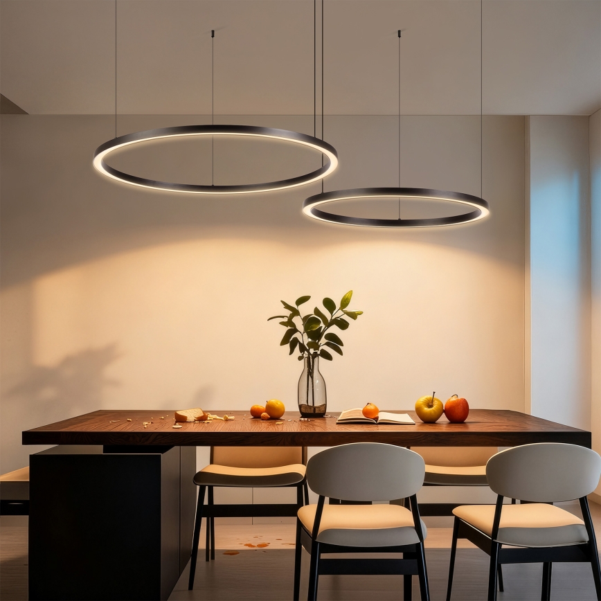 Brilagi - LED fényerőszabályozható kábelre függesztett csillár PORTOFINO LED/98W/230V 3000-6000K fekete + távirányítóval
