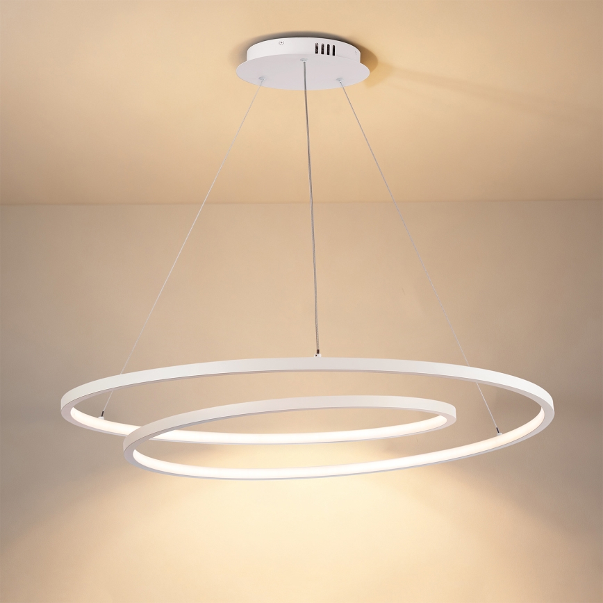 Brilagi - LED fényerőszabályozható kábeles csillár TWISTER LED/105W/230V 3000-6000K Ø 100 cm fehér + távirányító