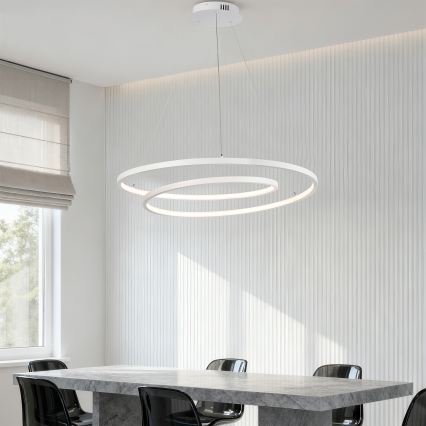 Brilagi - LED fényerőszabályozható kábeles csillár TWISTER LED/105W/230V 3000-6000K Ø 100 cm fehér + távirányító