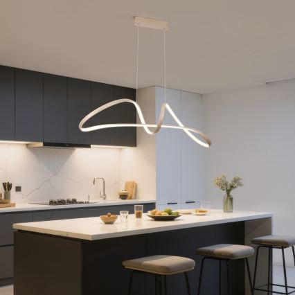 Brilagi - TWISTER LED fényerőszabályozható kábeles függeszték LED/60W/230V 3000-6000K bézs + távirányító