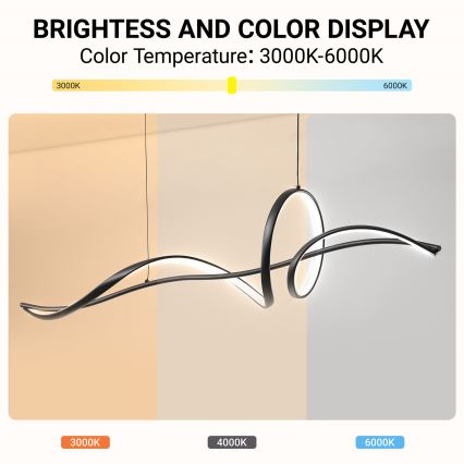 BRILAGI - LED dimmelhető kábeles függeszték SIGNATURE LED/55W/230V 3000-6000K 120x23 cm fekete + távirányító