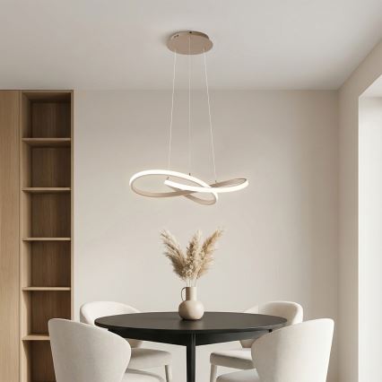 Brilagi - LED dimmelhető kábeles csillár INFINITY LED/55W/230V 3000-6000K 50x50 cm bézs + távirányító