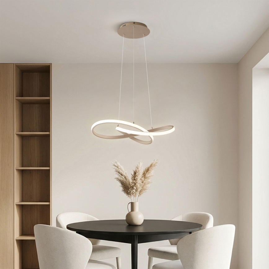 Brilagi - LED dimmelhető kábeles csillár INFINITY LED/55W/230V 3000-6000K 50x50 cm bézs + távirányító
