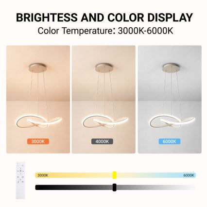 Brilagi - LED dimmelhető kábeles csillár INFINITY LED/55W/230V 3000-6000K 50x50 cm bézs + távirányító