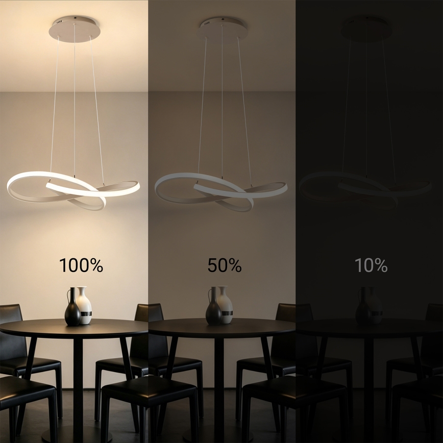 Brilagi - LED dimmelhető kábeles csillár INFINITY LED/55W/230V 3000-6000K 50x50 cm bézs + távirányító