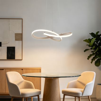 Brilagi - LED dimmelhető kábeles csillár INFINITY LED/55W/230V 3000-6000K 50x50 cm bézs + távirányító