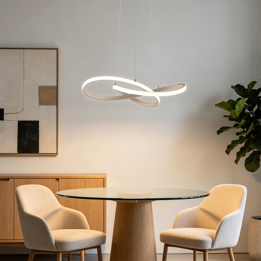 Brilagi - LED dimmelhető kábeles csillár INFINITY LED/55W/230V 3000-6000K 50x50 cm bézs + távirányító