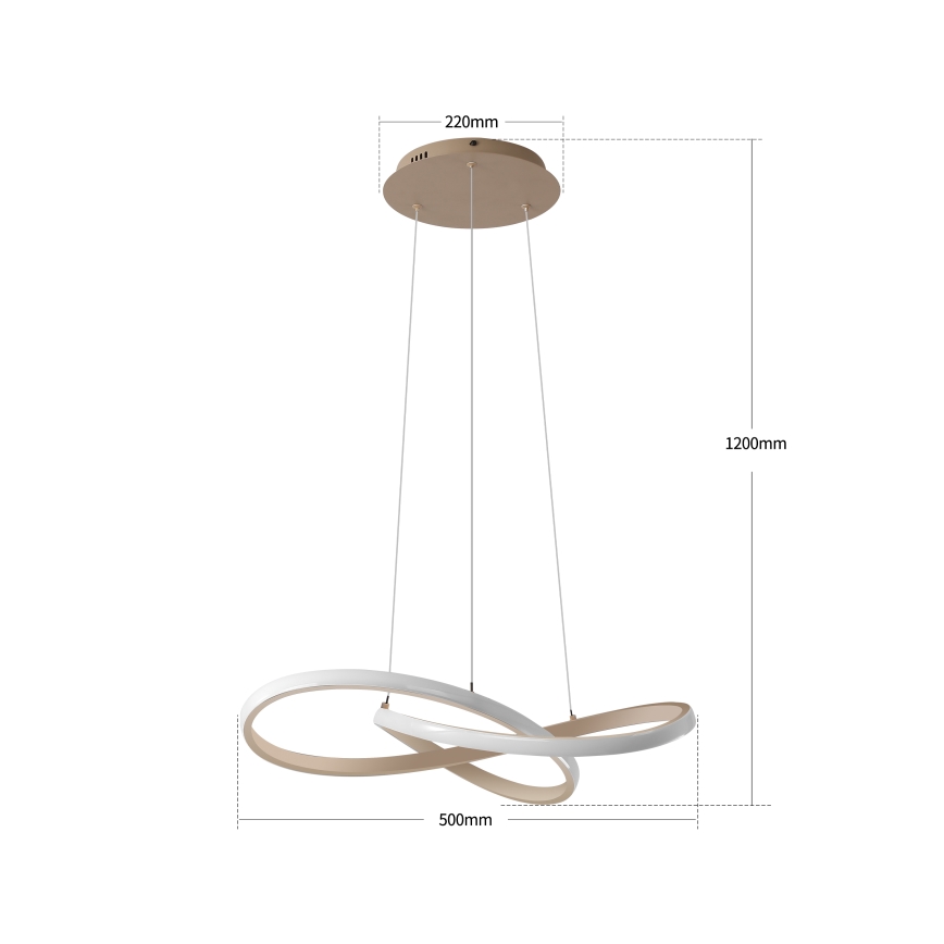 Brilagi - LED dimmelhető kábeles csillár INFINITY LED/55W/230V 3000-6000K 50x50 cm bézs + távirányító