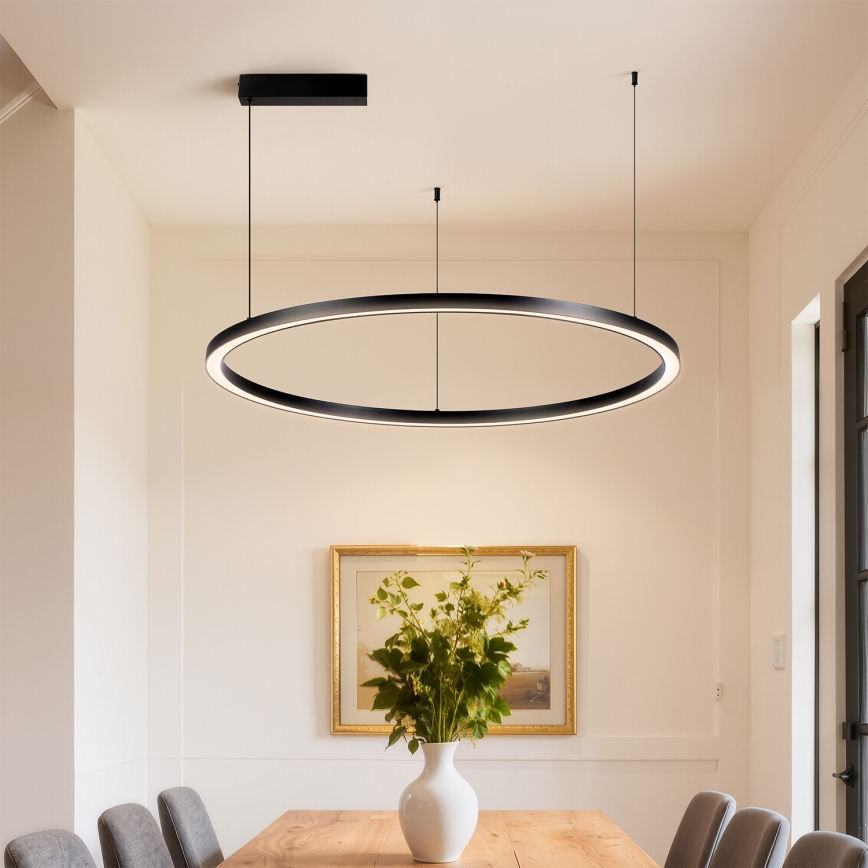 Brilagi - PORTOFINO fényerőszabályozható LED függeszték kábelre LED/60W/230V 3000-6000K átm. 80 cm fekete + távirányítóval