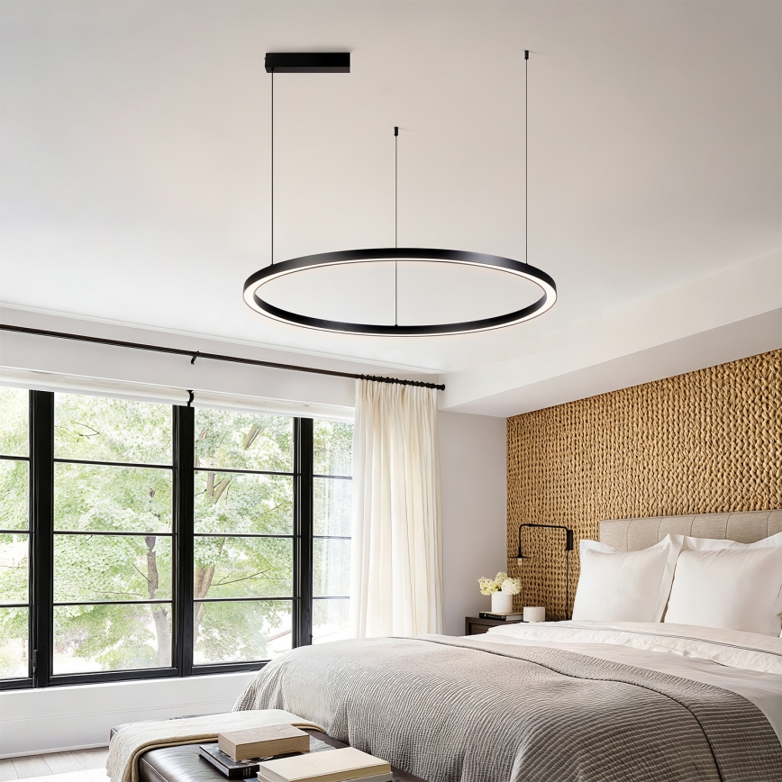 Brilagi - PORTOFINO fényerőszabályozható LED függeszték kábelre LED/60W/230V 3000-6000K átm. 80 cm fekete + távirányítóval