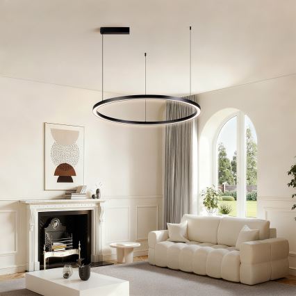 Brilagi - PORTOFINO fényerőszabályozható LED függeszték kábelre LED/60W/230V 3000-6000K átm. 80 cm fekete + távirányítóval