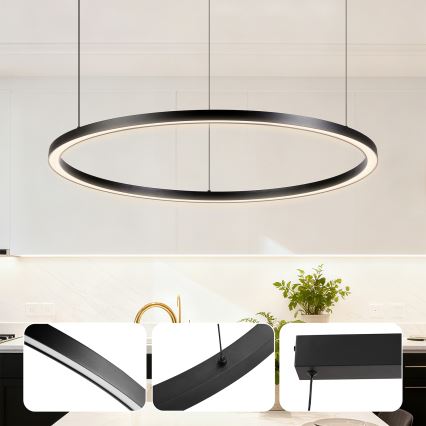 Brilagi - PORTOFINO fényerőszabályozható LED függeszték kábelre LED/60W/230V 3000-6000K átm. 80 cm fekete + távirányítóval