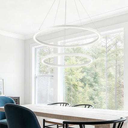 Brilagi - dimmelhető, kábeles LED csillár PORTOFINO LED/98W/230V 3000–6000K Ø80 cm fehér + távirányító
