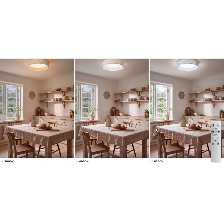 Brilagi - LED fényerőszabályozható mennyezeti lámpatest VELVET SMART VARI LED/36W/230V 3000-6500K átm. 55 cm fehér + távirányító