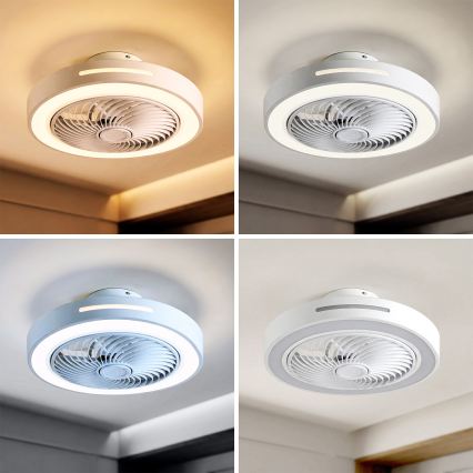 Brilagi - LED dimmelhető mennyezeti lámpa ventilátorral LED/38W/230V 3000-6500K átm. 46 cm fehér + távirányító