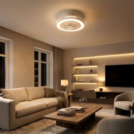 Brilagi - LED dimmelhető mennyezeti lámpa ventilátorral LED/38W/230V 3000-6500K átm. 46 cm fehér + távirányító