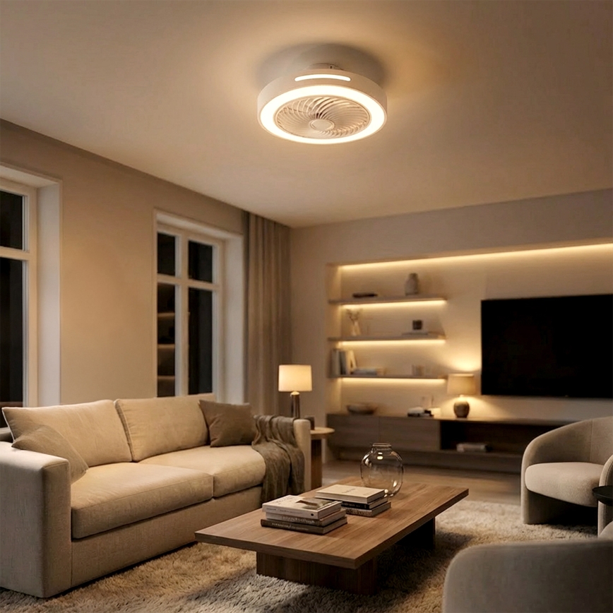 Brilagi - LED dimmelhető mennyezeti lámpa ventilátorral LED/38W/230V 3000-6500K átm. 46 cm fehér + távirányító