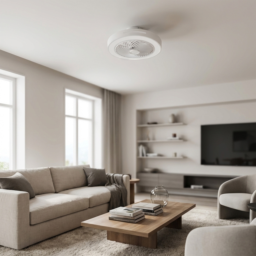 Brilagi - LED dimmelhető mennyezeti lámpa ventilátorral LED/38W/230V 3000-6500K átm. 46 cm fehér + távirányító