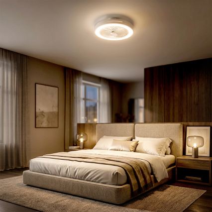 Brilagi - LED dimmelhető mennyezeti lámpa ventilátorral LED/38W/230V 3000-6500K átm. 46 cm fehér + távirányító
