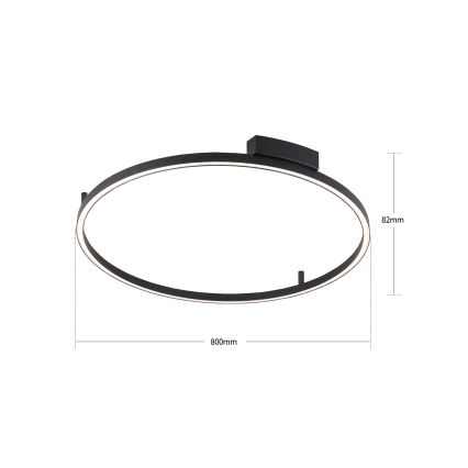 Brilagi - PORTOFINO LED/60W/230V fényerőszabályozható mennyezeti lámpa 3000-6000K átm. 80 cm fekete + távirányító