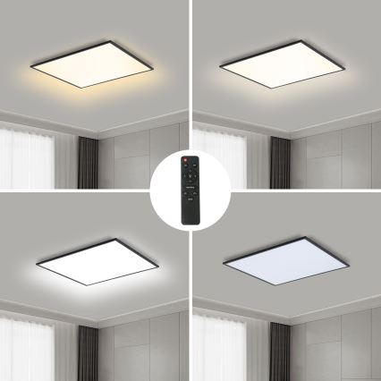 Brilagi - LED fényerőszabályozható mennyezeti lámpa SLIMFRAME LED/36W/230V 45x45 cm 3000-6000K fekete + távirányítóval