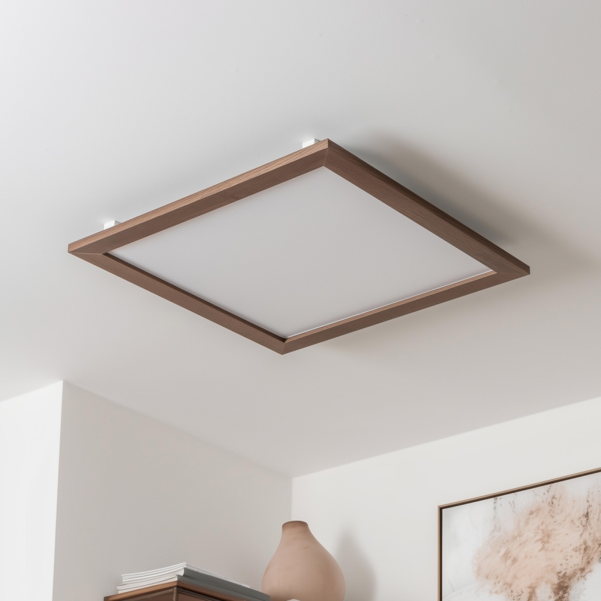 Brilagi - LED fényerőszabályozható mennyezeti lámpatest SLIMFRAME WOOD LED/58W/230V 64x64 cm 3000-6000K sötétbarna + távirányító