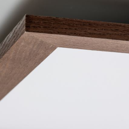Brilagi - LED fényerőszabályozható mennyezeti lámpatest SLIMFRAME WOOD LED/58W/230V 64x64 cm 3000-6000K sötétbarna + távirányító