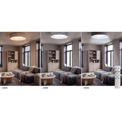 Brilagi - VELVET SMART VARI fényerőszabályozható LED mennyezeti lámpa LED/24W/230V 3000-6500K átm. 45 cm szürke + távirányító