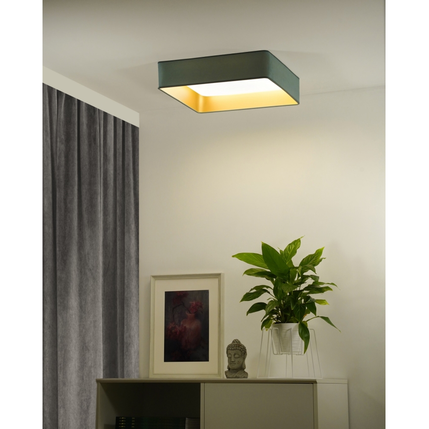 Brilagi - fényerőszabályozható LED mennyezeti lámpatest VELVET SQUARE SMART LED/36W/230V 60x60 cm 2700-6500K Wi-Fi Tuya + távirányító mentazöld