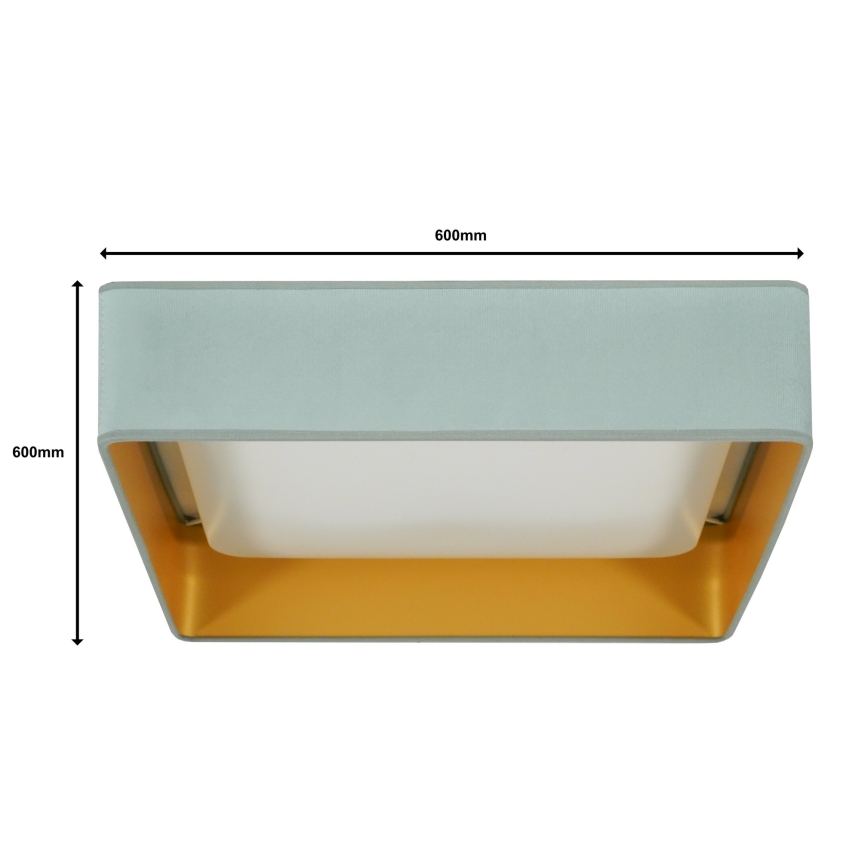 Brilagi - fényerőszabályozható LED mennyezeti lámpatest VELVET SQUARE SMART LED/36W/230V 60x60 cm 2700-6500K Wi-Fi Tuya + távirányító mentazöld
