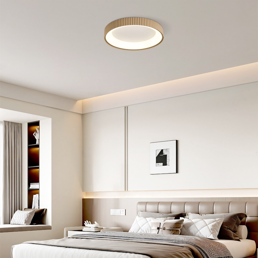 Brilagi - LED dimmelhető mennyezeti lámpa FALCON MODERN LED/30W/230V 3000-6500K átm. 40 cm bézs + távirányító