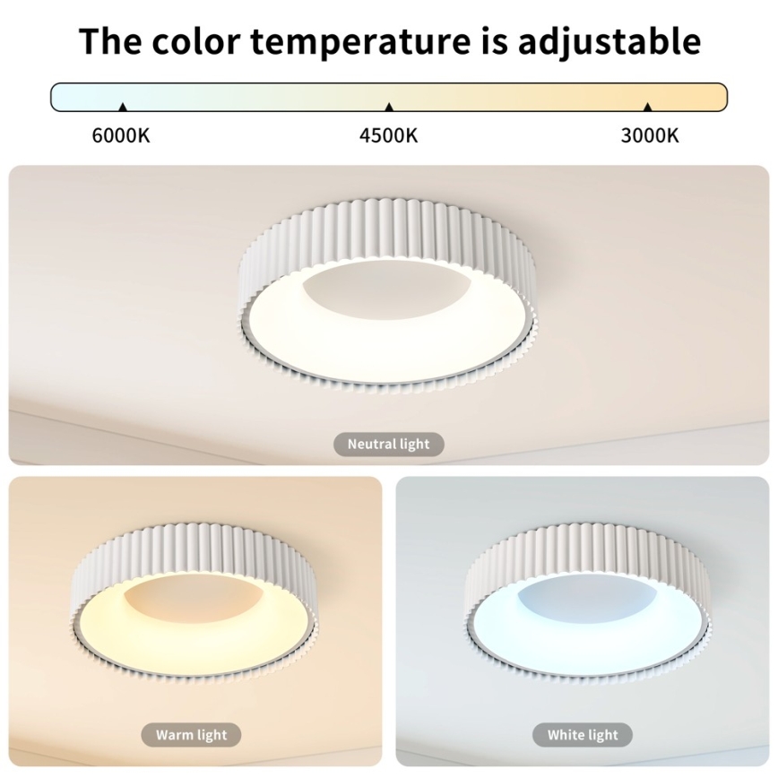 Brilagi - LED dimmelhető mennyezeti lámpa FALCON MODERN LED/30W/230V 3000-6000K 40 cm fehér + távirányító