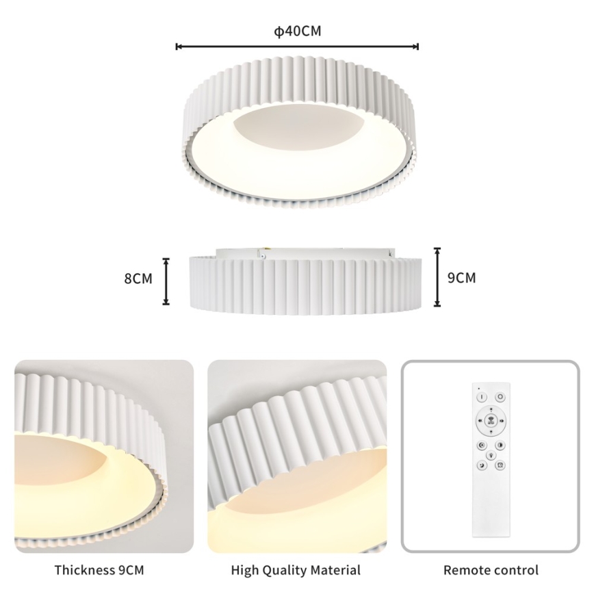 Brilagi - LED dimmelhető mennyezeti lámpa FALCON MODERN LED/30W/230V 3000-6000K 40 cm fehér + távirányító