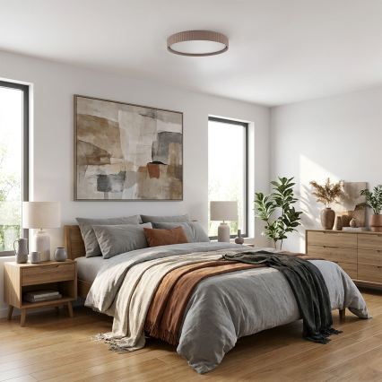Brilagi - fényerőszabályozható LED mennyezeti lámpa LUCIA LED/60W/230V 3000–6500K Ø59 cm barna + távirányító