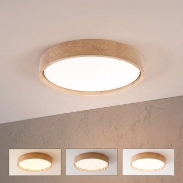 Brilagi - LED fényerőszabályozható mennyezeti lámpa MANAROLA SMART STARS LED/24W/230V 3000-6000K Wi-Fi Tuya Beacon átm. 41 cm tölgy + távirányító