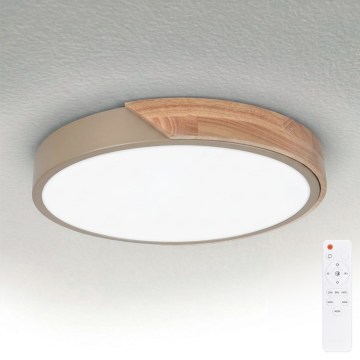 BRILAGI - LED Fényerőszabályozható mennyezeti lámpa PILANA LED/48W/230V 3000-6500K tölgy/bézs átm. 40 cm + távirányító