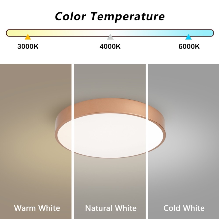 Brilagi - Dimmelhető POOL LED mennyezeti lámpa LED/48W/230V 3000–6000K átm. 40 cm bronz + távirányítóval