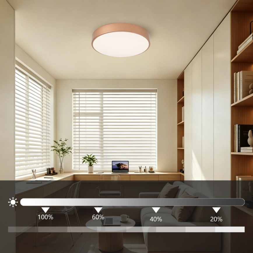 Brilagi - Dimmelhető POOL LED mennyezeti lámpa LED/48W/230V 3000–6000K átm. 40 cm bronz + távirányítóval
