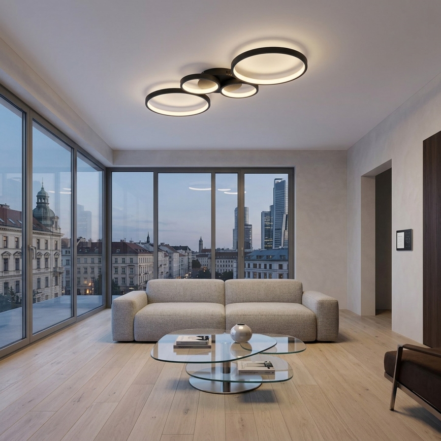 Brilagi - LED dimmelhető mennyezeti lámpatest RINGO LED/34W/230V 3000-6000K 28x78 cm fekete + távirányító
