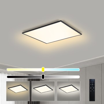 Brilagi - LED fényerőszabályozható mennyezeti lámpa SLIMFRAME LED/36W/230V 45x45 cm 3000-6000K fekete + távirányítóval