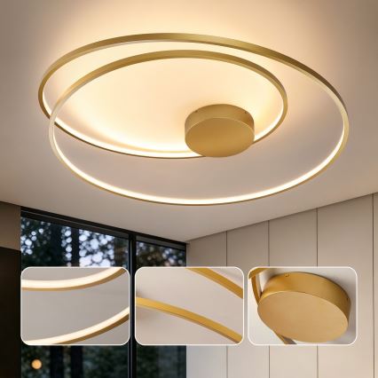 Brilagi - Fényerőszabályozható LED mennyezeti lámpa TWISTER LED/105W/230V 3000-6000K Ø 100 cm arany + távirányító